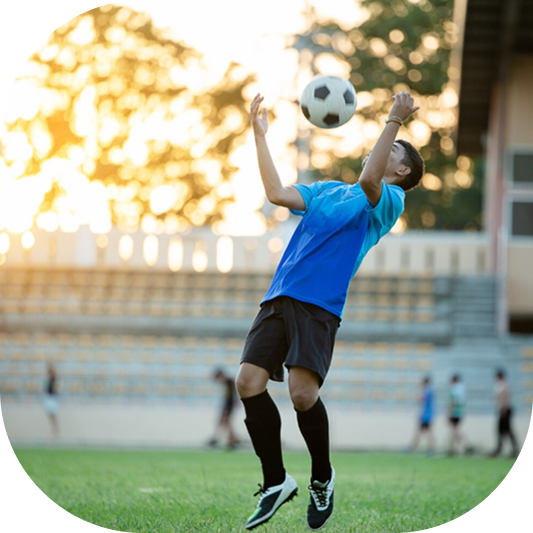 Student Playing Football